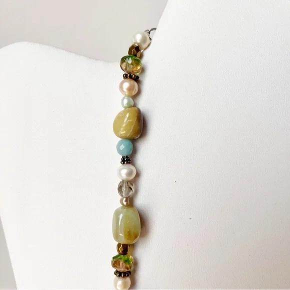 Vintage Peyote Bird 925 Sterling Silver and Multicolor Gemstone Beaded Necklace - Picture 10 of 16